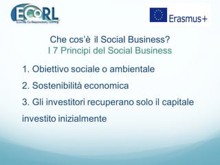Che cos’è il Social Business?
Modelli Comuni di Social Business
TIPO I TIPO II
Fornisce beni e/o
servizi socialmente
utili...
