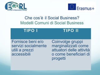 Il Social Business in Italia
Che forma prende il Social Business
in Italia?
Mercato
Area potenziale del business sociale
 