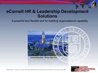 eCornell HR & Leadership Development Solutions A powerful and flexible tool for building organizational capability Cornell University - Ithaca, New York 