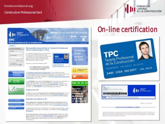 CONSTRUCTION PROFESSIONAL CARD. Spanish Construction Sector by Enriq…