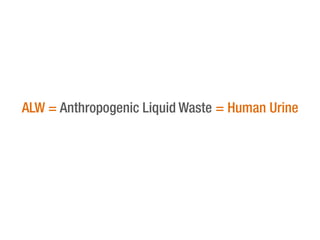 ALW = Anthropogenic Liquid Waste = Human Urine

 