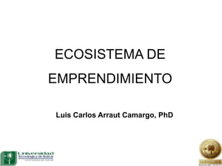 ECOSISTEMA DE
EMPRENDIMIENTO

Luis Carlos Arraut Camargo, PhD
 