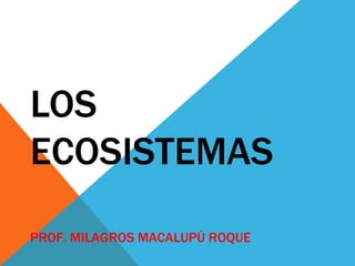 LOS
ECOSISTEMAS
PROF. MILAGROS MACALUPÚ ROQUE
 