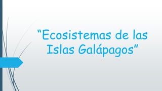 “Ecosistemas de las
Islas Galápagos”
 