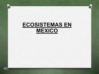 ECOSISTEMAS EN 
MEXICO 
 