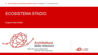 8° Summit Italiano di Architettura dell’Informazione / Bologna 7 – 8 novembre 2014 
ECOSISTEMA STADIO 
Eugenio Menichella 
 