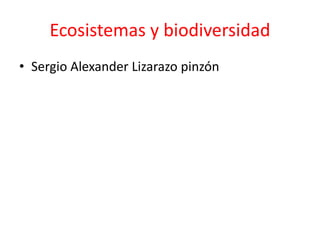 Ecosistemas y biodiversidad
• Sergio Alexander Lizarazo pinzón
 