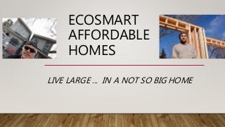 ECOSMART
AFFORDABLE
HOMES
LIVE LARGE ... IN A NOT SO BIG HOME
 