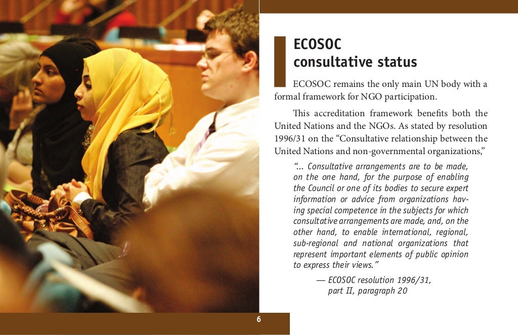 Working with ECOSOC An NGOs Guide to Consultative Status