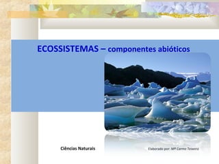 ECOSSISTEMAS – componentes abióticos 
                              
                              
 
                              
                              




         Ciências Naturais       Elaborado por: Mª Carmo Teixeira
 