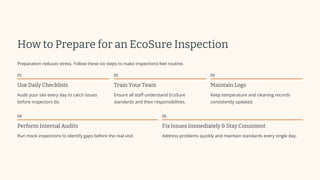 Ecosure Checklist.pdf EcoSure Inspection Guide Preparation Tips, Best Practices & Best ...