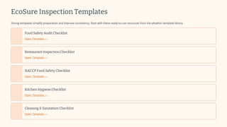 Ecosure Checklist.pdf EcoSure Inspection Guide Preparation Tips, Best Practices & Best ...