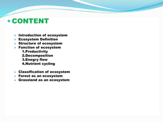 Ecosyestem structure and function | PPTX