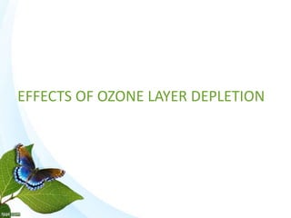 EFFECTS OF OZONE LAYER DEPLETION
 