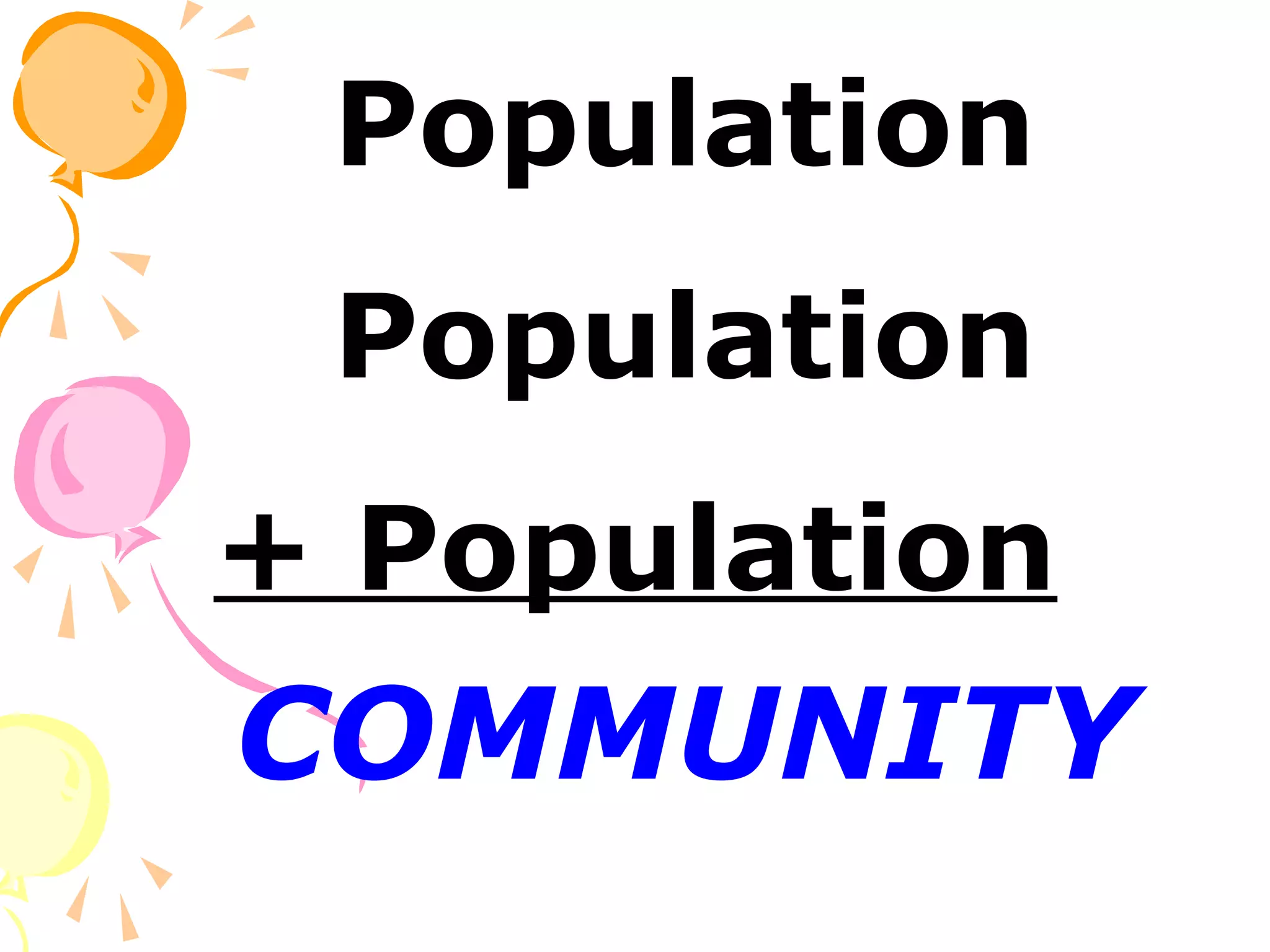 Population
 Population
+ Population
COMMUNITY
 