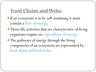 A.Food chain: involves the transfer of energy from green plants through a series of organisms with repeated stages of eati...