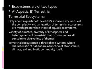 terrestrial ecosystem - definition, types, examples -... Ecosystem: for students studying environmental Biology | PPT