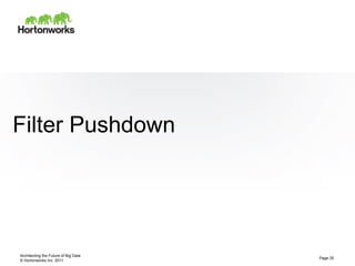 © Hortonworks Inc. 2011
Filter Pushdown
Architecting the Future of Big Data
Page 25
 