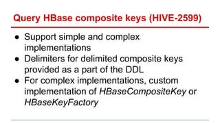 HBaseCon 2015: Analyzing HBase Data with Apache Hive | PPT