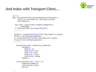 And Index with Transport Client…
 