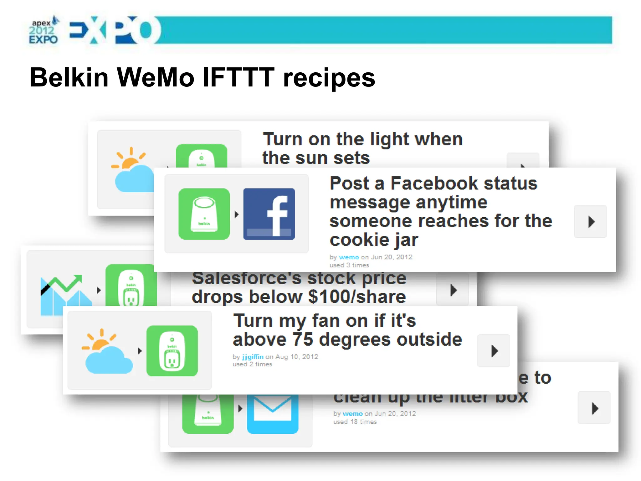 Belkin WeMo IFTTT recipes
 