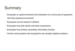 Complex System Human Ecosystem Comprehensive Overview of Ecosystems: Types, Components, and Human ...