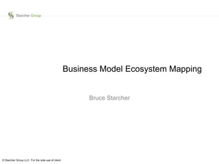 Starcher Group 
© Starcher Group LLC For the sole use of client 
Business Model Ecosystem Mapping 
Bruce Starcher 
 