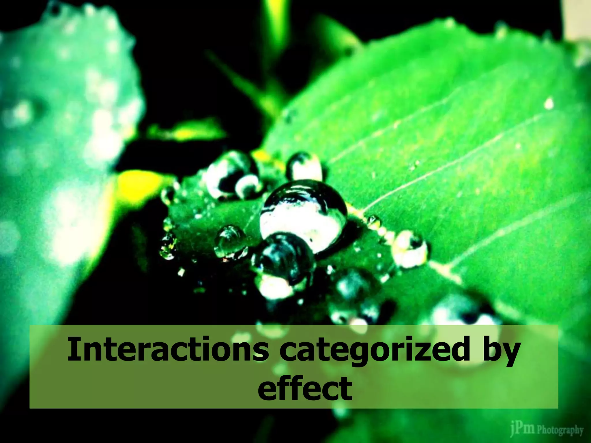 Interactions categorized by
effect
 