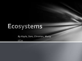 Ecosystems By Kayla, Sam, Christian, Matty LC11  
