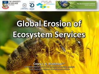 Global Erosion of Ecosystem Services Corey J. A. Bradshaw1,2 1THE ENVIRONMENT INSTITUTE, University of Adelaide, Australia 2South Australian Research & Development Institute 