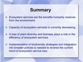 Ecosystem services and conservation | PPTX
