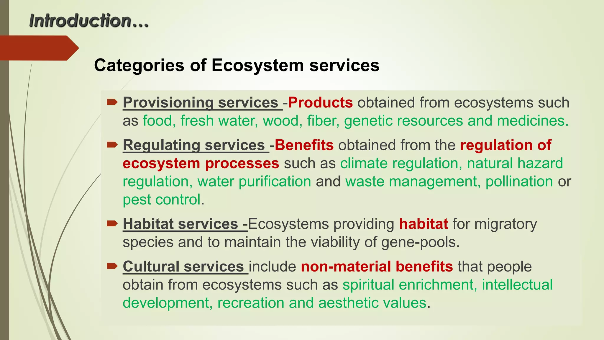 Ecosystem services for biodiversity conservation and sustainable ...