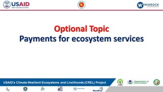 Payments for ecosystem services
 