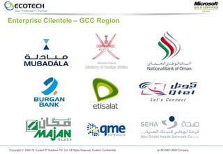 Enterprise Clientele – GCC Region
Copyright © 2000-18.EcotechITSolutions Pvt. Ltd. All Rights Reserved. EcotechConfidential. AnISO9001-2008Company
 