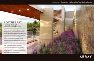 Ecotherapy: Expanding the Benefits of the Healing Garden
 