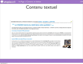 In-Page » Contenu et balises   134


                              Contenu textuel




mardi 29 janvier 13
 