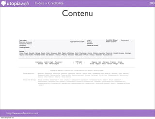 In-Site » Crédibilité        200


                                                 Contenu




        http://www.aufeminin.com/
mardi 29 janvier 13
 