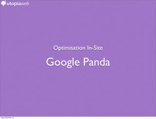 Optimisation In-Site

                      Google Panda



mardi 29 janvier 13
 