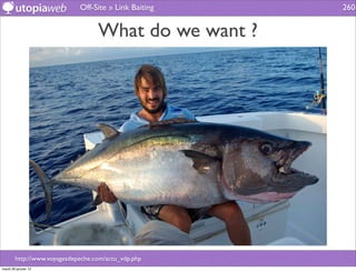 Off-Site » Link Baiting   260


                                   What do we want ?




        http://www.voyagesdepeche.com/actu_vdp.php
mardi 29 janvier 13
 