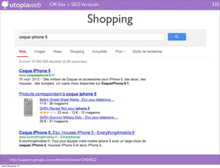 Off-Site » SEO Verticals       335


                                                  Shopping




        http://support.google.com/adwords/answer/2454022
mardi 29 janvier 13
 