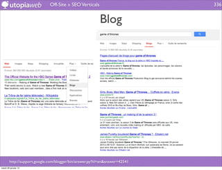 Off-Site » SEO Verticals                       336


                                                          Blog




        http://support.google.com/blogger/bin/answer.py?hl=en&answer=42541
mardi 29 janvier 13
 