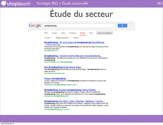 Stratégie SEO » Étude sectorielle   365


                              Étude du secteur




mardi 29 janvier 13
 