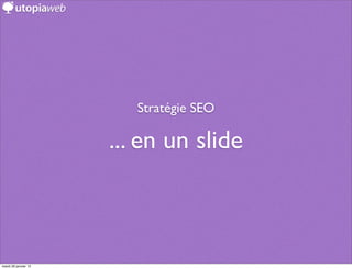 Stratégie SEO

                      ... en un slide



mardi 29 janvier 13
 