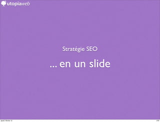 Stratégie SEO

                     ... en un slide



jeudi 2 février 12                      279
 
