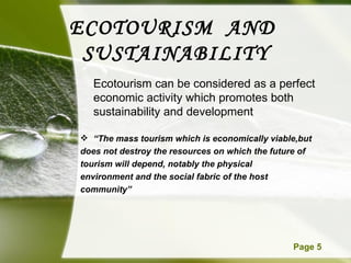 Eco tourism in kerala | PPT