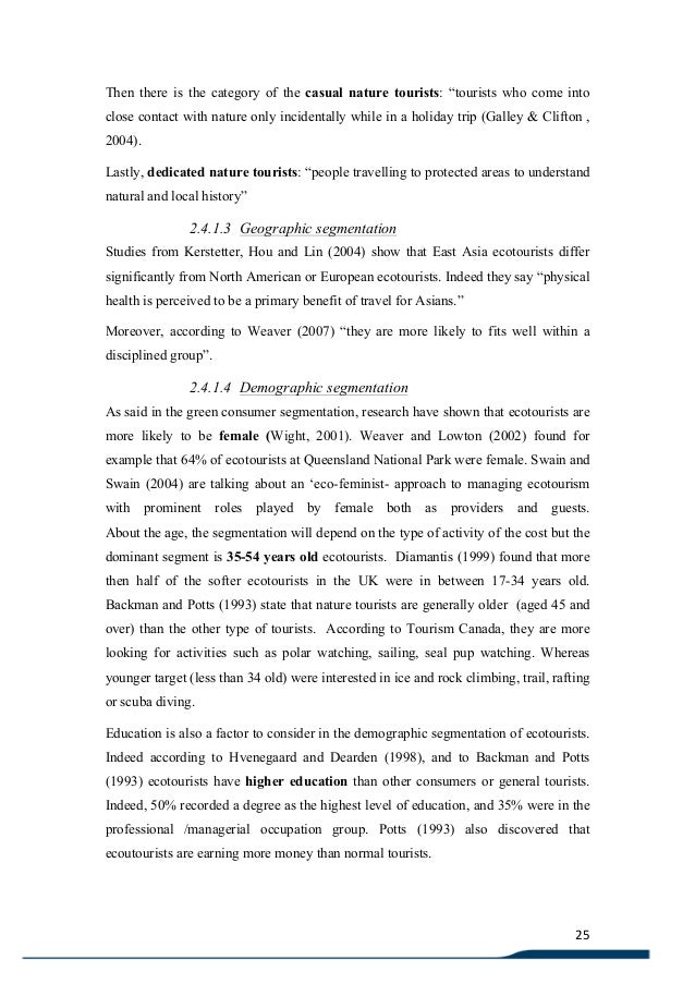 Thesis about tourism