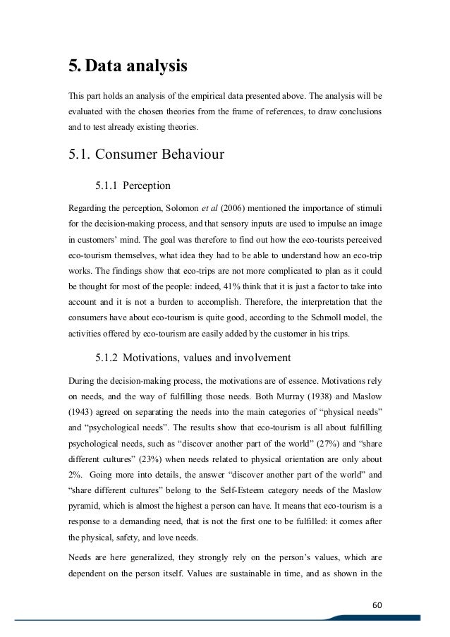 Data analysis section of dissertation