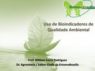 Uso de Bioindicadores de
Qualidade Ambiental
Prof. William Costa Rodrigues
Dr. Agronomia / Editor-Chefe da EntomoBrasilis
 