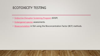 Ecotoxicology &amp; ecotoxicity
