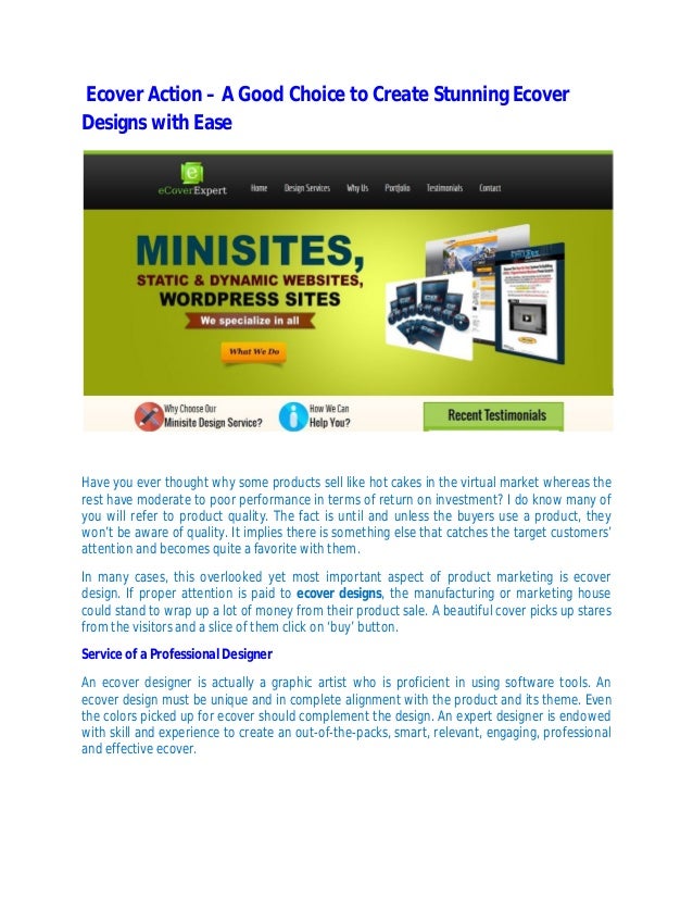 Ecover Action A Good Choice to Create Stunning Ecover Designs with Ease